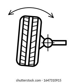 Wheel Alignment Line Icon. Car Suspension Angles Adjustment. Axle Control Symbol. Adjustable Stroke Width.