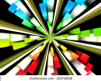 Wheel Background Showing Multicolored Rectangles And Spinning 