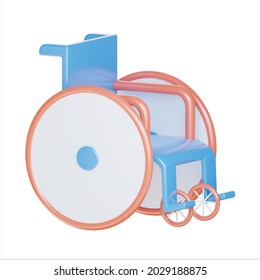 Wheel Chair Icon 3D Illustration