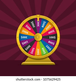 Wheel Fortune Colorful Wheel Luck Golden Stock Illustration 1075629425 ...