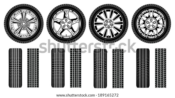 Wheel Tires Alloy Rims And のイラスト素材