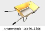 wheelbarrow isolated on background. 3d rendering - illustration