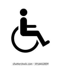 Wheelchair Icon Illustration Logo Template