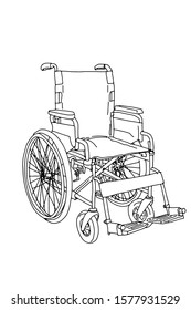 Wheelchair Illustration Drawing And  Coloring