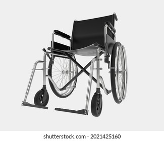 Wheelchair isolated on background. 3d rendering - illustration