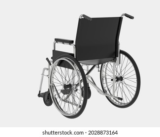 Wheelchair isolated on background. 3d rendering - illustration