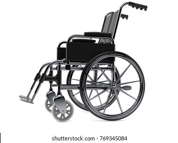 Wheelchair Isolated On White Background. 3d Illustration