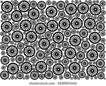 Wheels beautiful texture on plain white background