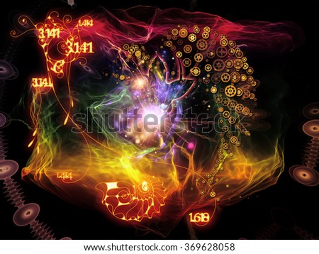 When Numbers Dream series. Backdrop design of fractals,  natural forms and conceptual particles for works on math, design, magic, philosophy and science of nature