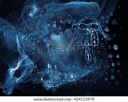 When Numbers Dream series. Composition of fractals,  natural forms and conceptual particles on the subject of math, design, magic, philosophy and science of nature