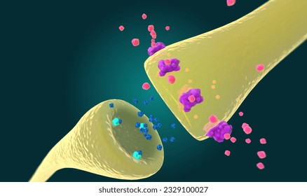 When outside opiates, like morphine, consistently enter into the reward pathway and bind to Mu opioid receptors on the presynaptic neuron, the brain will regulate itself  3D rendering