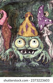 Whimsical fantasy cute swamp