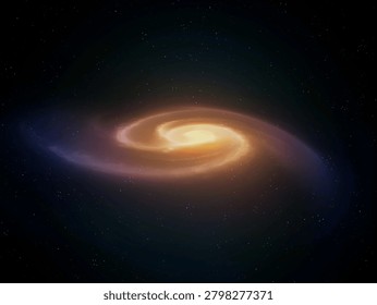 Whirlpool galaxy in deep space. System of stars and cosmic dust. Universal phenomenon. Astronomical object.