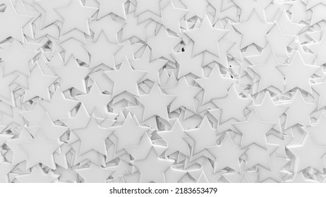 White 3D Background Abstract 5 Point Star Pattern Texture