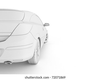 White 3d Car Model