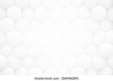 White 3D Hexagonal Blocks Minimalist Abstract Background. Ultra High Science Technology Hexagons Grid Structure Light Conceptual Wallpaper. Three Dimensional Clear Blank Subtle Textured Backdrop - Powered by Shutterstock