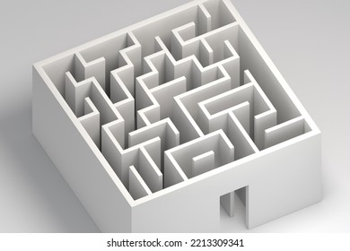 White 3D Maze Seen From Overhead