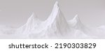 White 3d rendering mountains landscape with three peaks