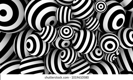 White abstract background with balls and black lines. 3d illustration, 3d rendering.