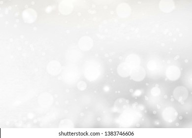 White Abstract Background Sparkle Bokeh Blurred Beautiful Shiny Lights Flare Christmas