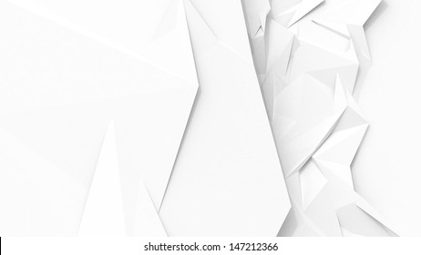 White Abstract Geometric Background With Sharp Polygon Surface 