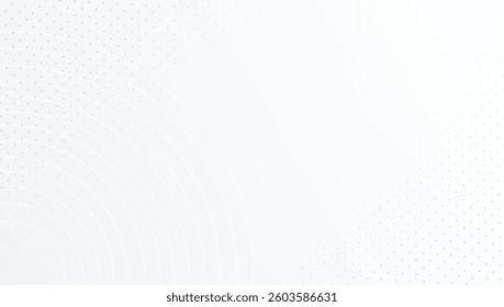 White Abstract Gradient Modern Background. White gradient Dot abstract Background. White abstract background. Modern circle lines pattern. Futuristic concept. Minimal geometric design.