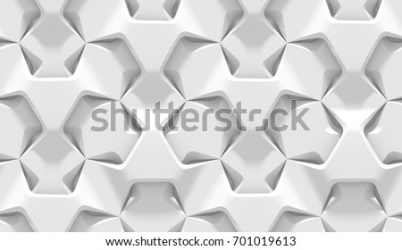 white abstract hexagonal geometric pattern origamiのイラスト素材