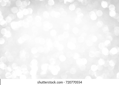 White Abstract Octagon Bokeh Light Shines Background