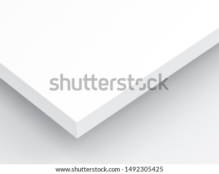White abstract table corner mockup, 3d rendering