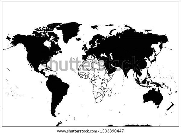 White Africa Map Black Wallpaper Global Stock Illustration 1533890447