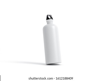 White aluminium metal water Bottle Mockup isolated on white background, 3d rendering