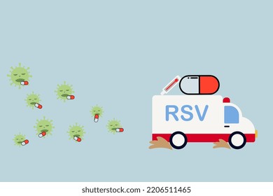 White Ambulance RSV, Medical Van. Medical Rescue Service, Healthcare,  Emergency Concept. 