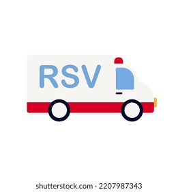 White Ambulance RSV, Medical Van. Medical Rescue Service, Healthcare,  Emergency Concept. 