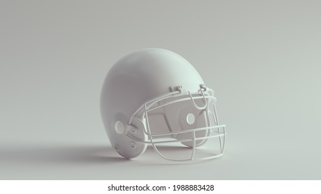 White American Football Sport Helmet Head Protection Safety Equipment 3d Illustration Render