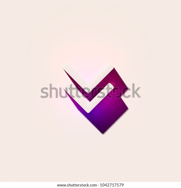 White Angle Double Down\
Icon With Pink and Blue Shadows. 3D Illustration of White Angles,\
Pointing, Angle, Arrows, Arrow, Down Icons With Pink and Blue\
Gradient Shadows.