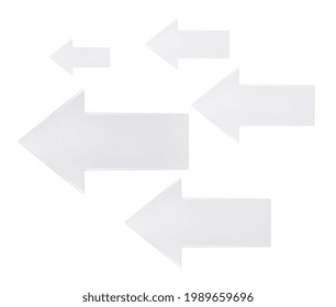 White arrow - 3d render isolated on a white background