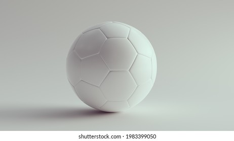 White Association Football Soccer Ball Clean Leather Mockup Hexagons Pentagons Faces 3d illustration render