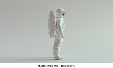 White Astronaut With Black Visor Side View 3d Illustration