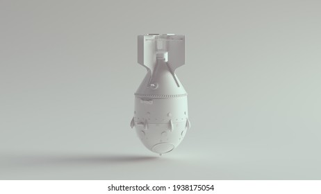 White Atomic Bomb Nuke Weapon 3d illustration render