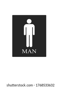 White Backdrop Of Men's Bathroom Sign Icon