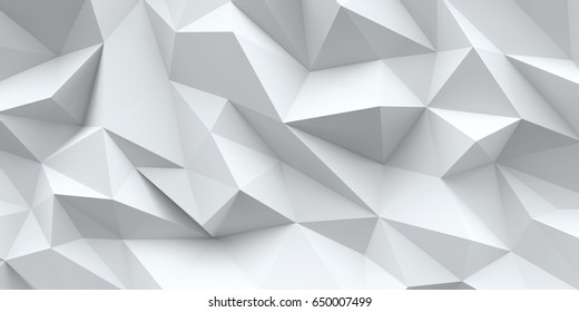 White Background. Abstract Triangle Texture. Low Poly 3d Illustration.