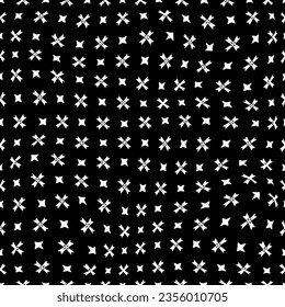 White background with black pattern.Repeat Pattern for fashion, textile design,  on wall paper, wrapping paper, fabrics and home decor. Seamless pattern in grunge style.