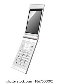 White Background Feature Phone,3D Illustration