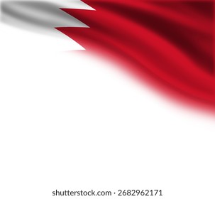 White background with the flag of Bahrain in the upper right corner