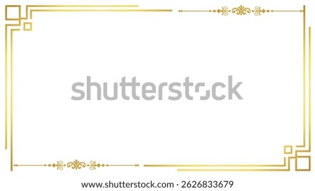 white background with gold frame border for invitation card luxury background art deco