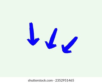 The white background has three downward blue markers in the center of the image.

