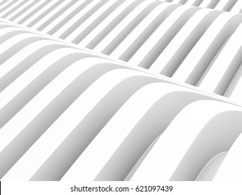 White Background With Industrial Pattern. 3D Illustration