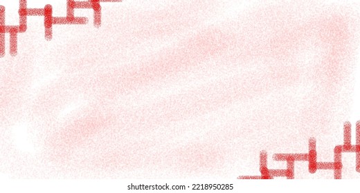 White Background With Red Crayon Motif And Stripes