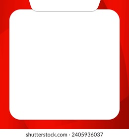 white background red frame abstract