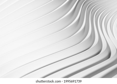 White Background Of Smooth Lines For The Design Of An Advertising Website For The Sale Of Real Estate. 3d Rendering